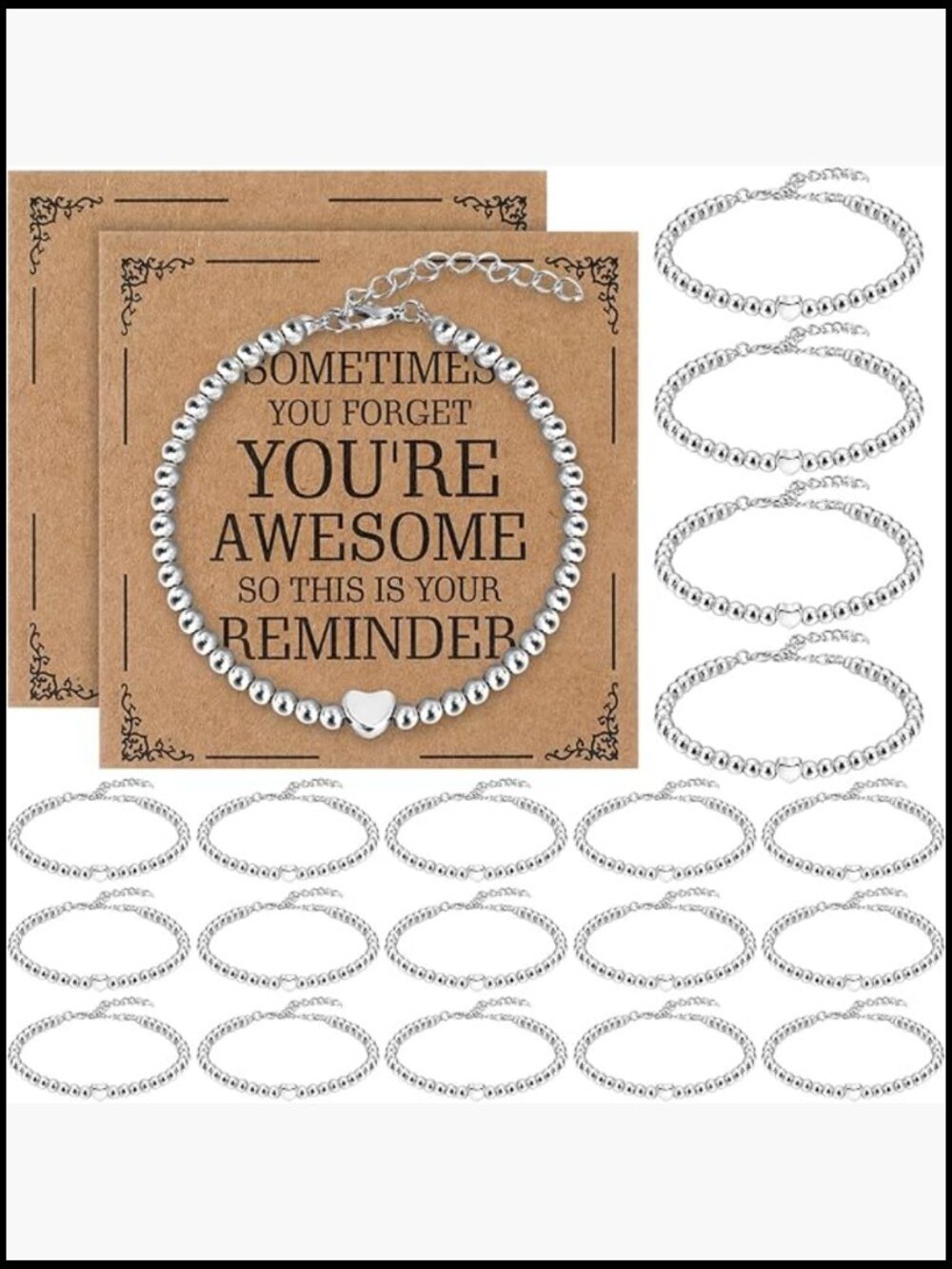 Inspirational Charm Bracelets Bulk Motivational Gifts for Women - 20 Pack